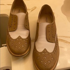 Halogen suede two tone no lace loafers
